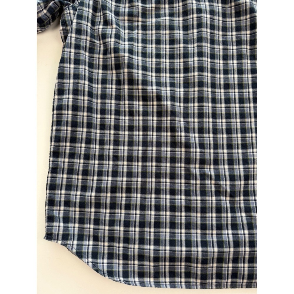 Carhartt Mens Large Relaxed Fit Plaid Blue Green Short Sleeve Button Up Shirt - Picture 13 of 13